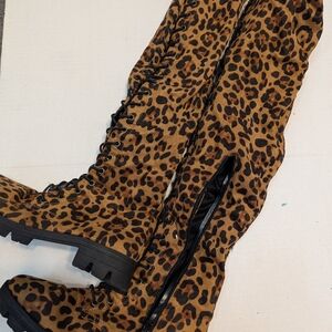 Liliana Leopard Print Over the Knee Boots